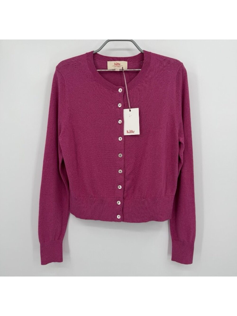 Kilte Collection Carrie Cardigan Sweater in Fuchsia size 1/S Cotton-Cashmere